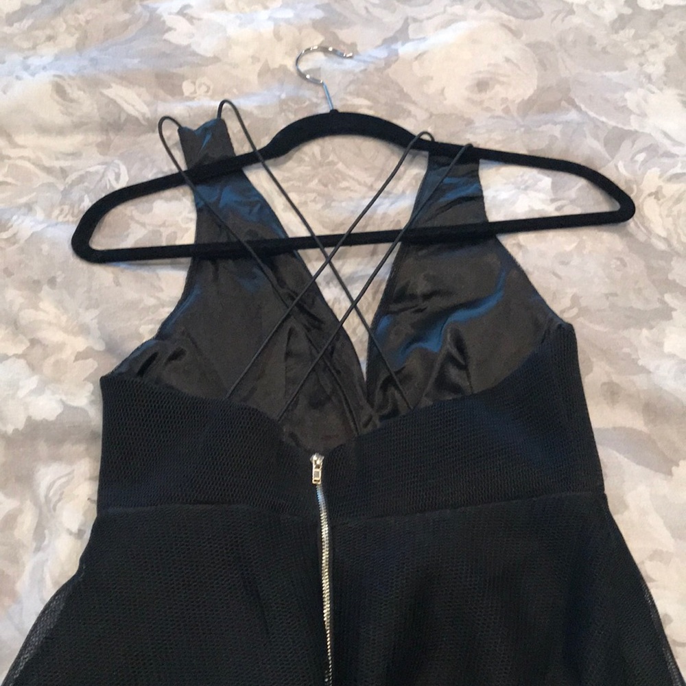 Sheer black overlay alone dress